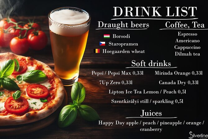 Budapest Danube Pizza Cruise with Welcome Drink - Buda Castle District and Bazaar Gardens from the river