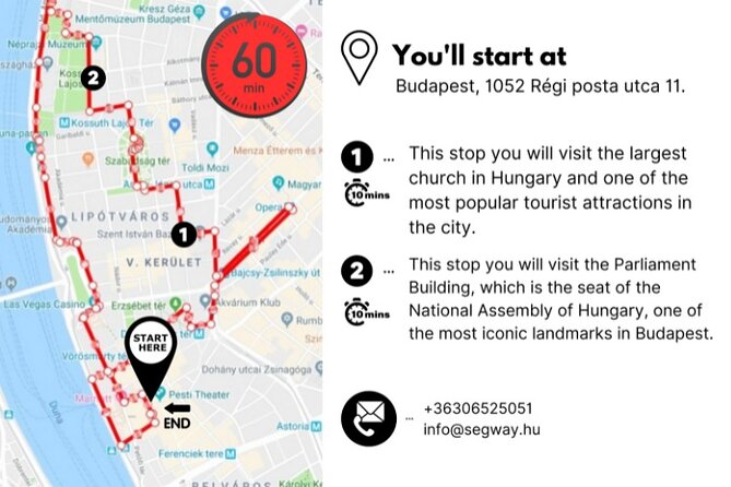 Segway guided Tour in Downtown Budapest - Park views, Hungarian National Bank, and statue stops